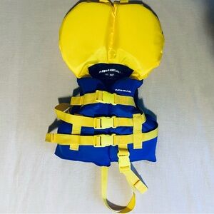 Infant USCG approved Airhead Yellow and Blue Life Jacket Classic Life Vest